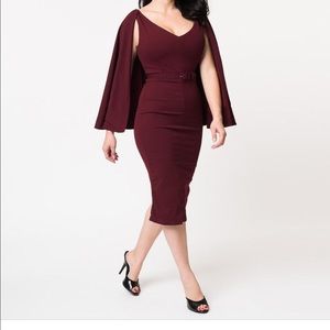 Michelline Pitt LaFemme Noir Oxblood Drusilla Dress vixen